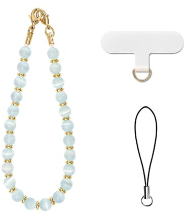 AOKSUNOVA Chain Telefone Sainle Pearls Kort Mobiltelefon Smycken Mobiltelefon Slinga Hand Mobiltelefon