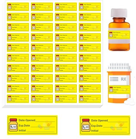 1 x 2 pollici data di apertura 1000 etichette adesive scadute Farmacia Data di scadenza Adesivi Farmacia Etichette di istruzioni per medicinali per pillole di inventario Organizzato Ospedale Data