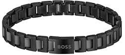 BOSS Jewelry Pulsera de Eslabones para Hombre Colección CANDOR JEWELRY en Acero Inoxidable Negro - 1580752