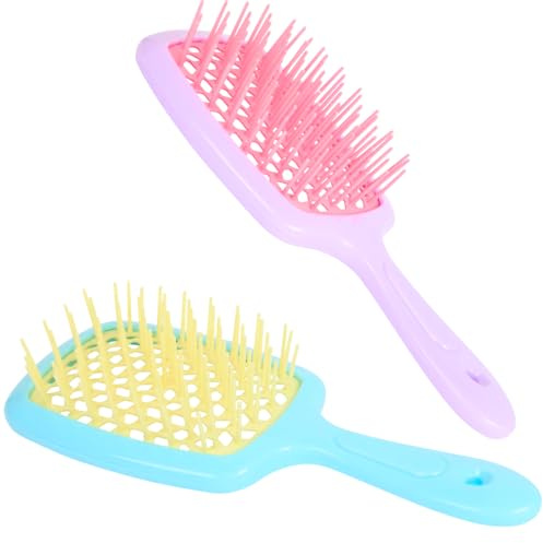 Set 2 PEZZI Spazzola Districante Capelli, Spazzole Pettine Capello, Crespi Ondulati Ricci, Elegante Universale, Lavare Pettinare Asciugare Shampoo