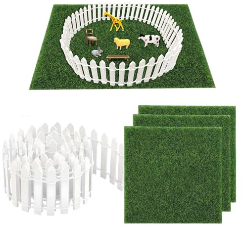 Mini clôture à piquets de 89,9 cm – Panneau en bois avec 4 pièces de fausse décorative pour la maison et l'extérieur, pour filles, garçons,