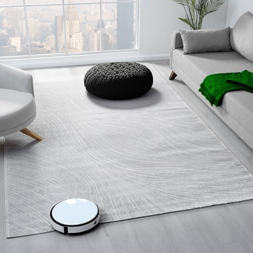 Tappeto moderno morbido color crema - Elegante texture 3D alto-bassa per soggiorno, camera da letto e cucina, a pelo corto, 80 x 300 cm, elegante decorazione per pavimenti