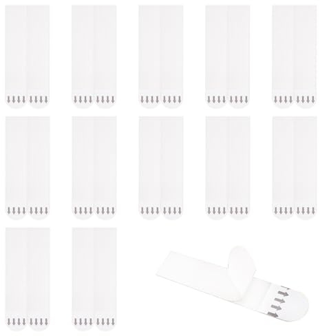 12 Pairs(24 Strips) Picture Hanging Strips No Nails Needed, Photo Frame Stickers for Pictures and Photos Frame Hanging, Self Adhesive Hook and Loop Mounting Tape for Frames, Mirrors, Wall, Signs