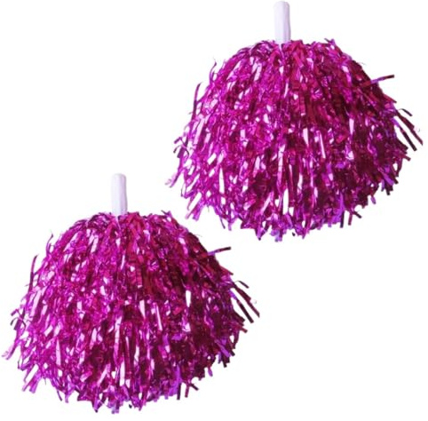 Fluffy pompon, Cheerleading Pom Poms Multicolor Pack med 6 eller 10 stycken(Rose Red,10pcs)