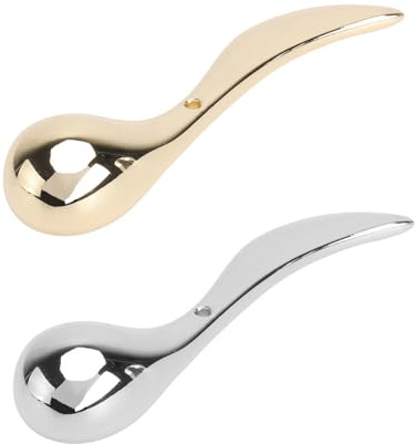 TOVINANNA Cuillères à Crème de Massage en Alliage de Zinc Argenté 2pcs, Multifonctionnelles et Confortables à Tenir, Accessoires de Beauté Simples et Couleur Aléatoire Plusieurs styles