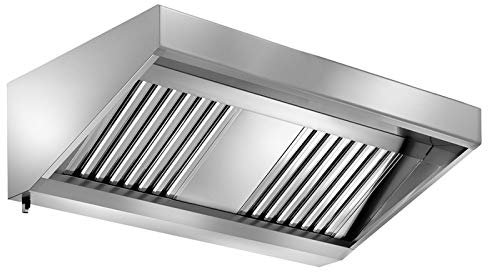 VM Europa - Wandhaube - Maße 140 x 70 cm - Mit LED-Beleuchtung - Edelstahl AISI 430 - Dunstabzugshaube Ablufthaube Gastro Abzugshaube Gastronomie Freihängend Profiküche