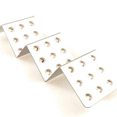 Kerafactum Hotdog Würstchen Halter Snackwelle Tacoständer Ablage für Snacks Baguette Bratwürste Currywurst im Brötchen Grillständer Imbiss Kantine Thekenverkauf Edelstahl variabel 2 & 3 Auflage