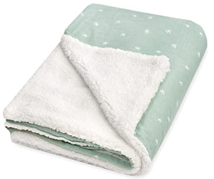 Julius Zöllner Winterdecke aus Baumwoll-Jersey und kuscheligem Teddy-Stoff | Gr. 70x100 cm | Made in Germany | OEKO-TEX® STANDARD 100 | Stary