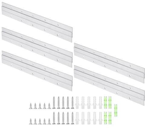 sourcing map 10 Paar französische Bilderaufhänger, 30,5 cm, robustes Aluminium, Z-Stange, Clip, ineinandergreifende Wandhalterung, Aufhänger-Set zum Aufhängen von Spiegel-Bilderregalen