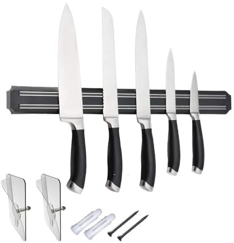 Puncools Magnetleiste Messer,50cm Messerhalter Magnetisch,Messer Magnetleiste Mit Extra Starkem Magnet Holz für Utensilien und Werkzeuge