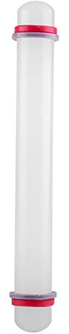 Rouleau a Patisserie de 22cm, Rouleau Patisserie Plastique Rouleau à Pâtisserie Portable with Bagues en Silicone pour Gâteau Fondant Biscuit Pâte à Biscuits Outil de Cuisson