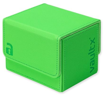 Vault X Caja de mazo de carga lateral de cartas intercambiables, más de 100 tarjetas con funda, material Exo-Tec de alta calidad, caja de almacenamiento para tarjetas, tapa magnética desmontable, para