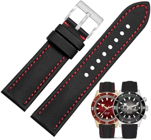 Aoeiwv Correa Reloj Nylon Cuero 18mm 19mm 20mm 21mm 22mm 23mm 24mm Liberación Rápida impermeable Oxford de Nylon premium Correa Correa de Reloj de Cuero Genuino para Mujeres Hombres
