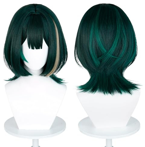Anime Spelkaraktär Cosplay Peruk - Högtemperaturfiber med 2 Perukmössor för Konvent, Cosplay Evenemang och Temafester (Nefer)