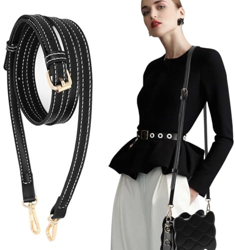 LAKPYN Correa para Bolso para Mujer,Cierre de Color Dorado Claro,Adecuado para Bolsos de Hombro,Bandola,Bolsos de Mano Reemplazos (Negro)