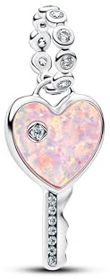 PANDORA Moments Schillernder Roter Schlüssel Charm-Anhänger aus Sterling Silber mit Zirkonia, Kompatibel Me und Moments, 794427C01