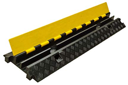 Onpira® 2-Kanal Kabelbrücke Überfahrschutz Rampe – Schwerlast Kabelkanal für Pkw & LKW – rutschfest & belastbar – Kabelschutz Brücke für Straße, Lager, Baustelle, Events