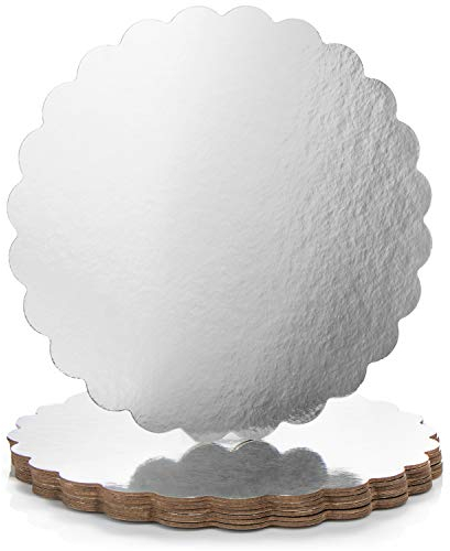 COM-FOUR® 8x Base per torta rivestita - piatti per torta come base per decorare e servire - piatto per torta in cartone - Ø 30 cm (08 pezzi - piccolo/Ø 30,5 cm)