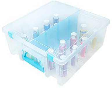 ArtBin Super Satchel Double Deep Compartment Box - Art Storage with 8 Removable Compartments, Smart Closure for Craft Supplies