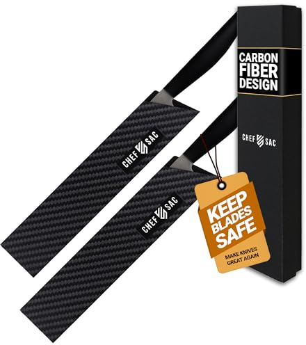 Knife Edge Guards (2-Pack, 8.5) Universal Knife Sheath Covers, Professional Kitchen Chef Knife Protector Set, Blade Guard, BPA-Free ABS Plastic, Non-Scratch Felt Lining