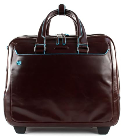Piquadro Pilotina 2 comparti 2 ruote in Pelle, Unisex-Erwachsene Gepäck- Kuriertasche, Mogano, BV5014B2/MO