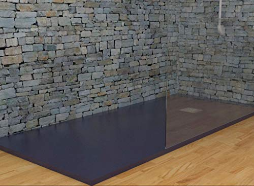 MASAL TECH DESING - Plato de ducha ANTRACITA 70x90 cm, antideslizante y de fácil colocación.