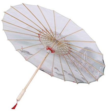 Geöltes Papier Regenschirm Chinesisch Japanisch Regenschirm Vintage Asiatische Seide Regenschirm für Hochzeit Party Fotografie Kostüme Cosplay (Grün)