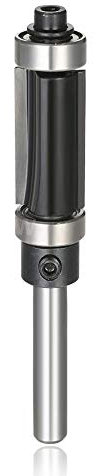 Mesee 1/4 Inch Shank Top & Bottom Bearing Flush Trim Router Bit, Pattern Template Trimming Router Bit with Bearing Guide Woodworking Milling Cutter Tool - Cutting Height 1