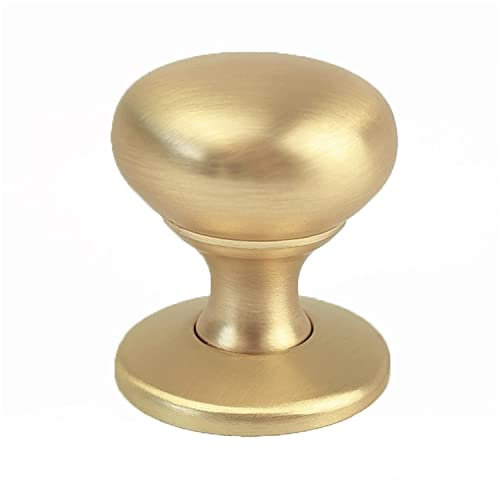 French Furniture Fittings Set of 6 Cabinet Knobs for Drawers & Cupboards with Backplates – The Romeo Collection – Matt Brushed Brass 32mm – Kitchen Doors, Drawers, Furniture, Cupboard Handles