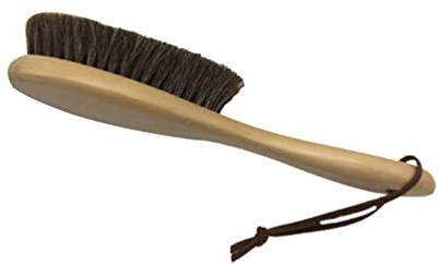 MILISTEN 1 brosse à vêtements anti-peluches avec véritable crin de cheval doux et manche en bois pour manteaux, hommes, chaussures, vestes