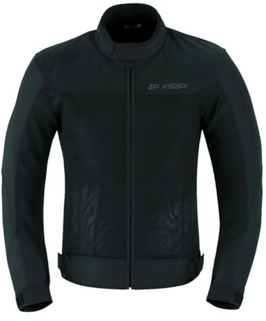 BI ESSE Giacca Moto Estiva Traforato interno Impermiabile Sfodrabile Con Protezioni livello A (IT, Testo, S, Regular, Regular, NERO)