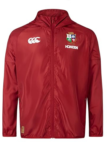 Canterbury British and Irish Lions - Chaqueta impermeable ligera para hombre, color dalia roja, talla 4XL