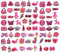 74Pcs Charmes de Chaussure,Pins pour Crocs,Décorations de Chaussures Roses,Breloque pour Sabots Sandales pour garçons,filles,hommes,femmes,cadeaux de d'anniversaire