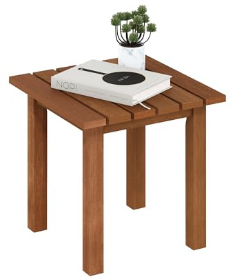 Furinno Tioman Beistelltisch aus Hartholz für den Außenbereich, Beistelltisch in Teaköl, Natürlich