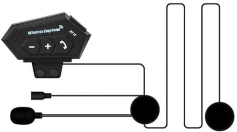 Sarini Casco Bluetooth para Motocicleta, Kit de Casco Bluetooth, Auriculares Bluetooth para Motocicleta para esquí, montañismo, función de cancelación de Ruido y Sistema de comunicación Manos Libres