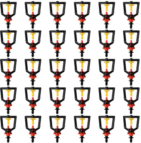 VooGenzek 30 Piezas Microaspersor, Aspersores de RefraccióN de 360 Grados, Aspersores de Riego Colgantes por AtomizacióN, con Conector de Púa, para Granja