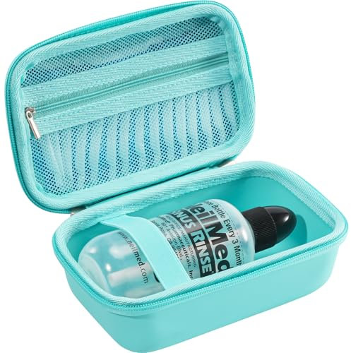 ProCase Étui Voyage pour Kit Lavage de Nez/Nasal de Rinçage/Irrigation Nasale/Neti Pot/Douche Nasale et Sachets Sel Nasal, Sac Rangement de Transport pour Sinus Rinse -Bleu