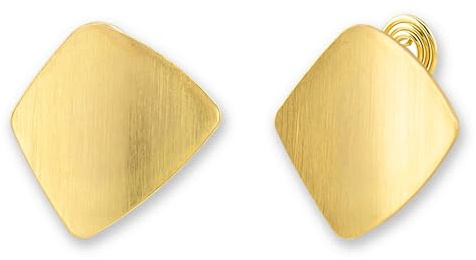 ZWWOGE Orecchini con Clip Placcati Oro per Signore e Ragazze, Orecchini Geometrici senza Buco per le Orecchie, con Pads in Silicone Non incline al distacco, Indolore e Confortevole per Eventi