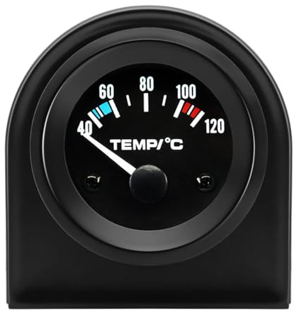LKRXW Medidor de Temperatura del Agua para Coche 52mm Indicador Termómetro Auto 12V Blanco Luz Puntero Manómetro Temperatura Agua Automóvil Calibre Instrumento Celsius