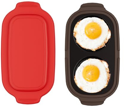 Microwave Egg Cooker, Microwave Egg Poacher | Cooker & Fryer for Breakfast Sandwiches | Maker for 2 Eggs | Dishwasher-Safe & BPA-free, Save Time,Portable for Home,Travel,Gifts