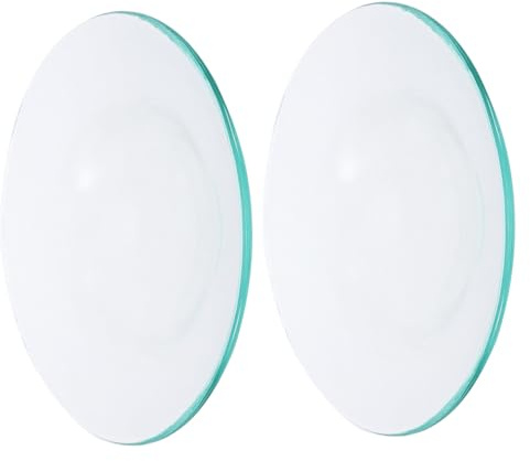 TOYZFRIENDY Piastre Scalda Cera in Vetro Trasparente, Accessori Aromaterapia 120 MM, 2 Pezzi per Lampade Diffusori di Oli Essenziali e Profumi, Uso Domestico e Ufficio