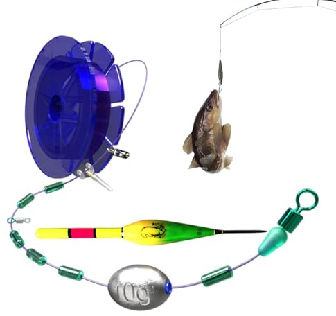 Automatiskt Bobberfiskelina-Set Automatiskt och portabelt kit med | Färdig Att Använda Glidflöteslinuppsättning För Sjö Damm Hav Vatten Båt Utomhus Fiske Resor Och Tur Ute Seme