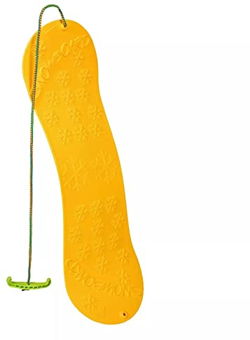 Snowboard per bambini, slittino, 77 cm, materiale: plastica, con impugnatura di plastica dotata di corda , Gelb