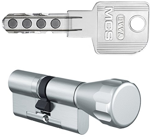 EVVA MCS Knaufzylinder 31/31K | Profilzylinder mit sehr hohem Kopierschutz durch Magnet-Technologie | Bohrschutz Ziehschutz | 3 Schlüssel | Sicherungskarte | verschiedenschließend