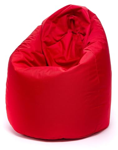 Ecopuf - Sako Pouf Fåtölj Utomhus - Sittsäck barnrum - Snygg Tyg-Sittsäck - Avslappnande fåtölj - Heminredning - Fåtölj Storlek L - 70x110cm - Röd Nc12