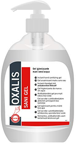 Interchem OXGIL0.5X12 Oxalis Sani Gel Sapone Lavamani in Gel Igienizzante Senz'Acqua, 6 Flaconi con Pompetta da 500 ml