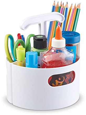 Learning Resources Create-A-Space Stiftehalter mit Utensilien-Minicenter (Weiß), Bastelmaterial-Aufbewahrung für das Klassenzimmer, platzsparende Aufbewahrung, Lehrer-Organizer, Homeoffice-Aufbewahrun