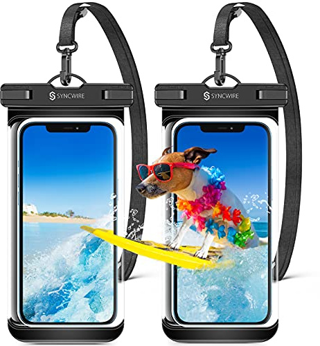 Syncwire Custodia impermeabile per cellulare 【2 pezzi】 Custodia per cellulare subacquea da 7 pollici impermeabile con tasti laterali design senza cuciture per iPhone 14 13 12 11 Pro XS Max Mini SE XR