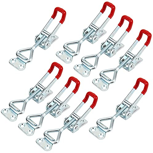 Abrazadera de Palanca de 8 Piezas Cierre de Palanca de Metal Ajustable Capacidad de Retención de 150kg / 330lbs para Vehículos Maletín de Embalaje Equipo Mecánicoa