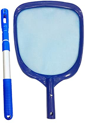 SRHIMEOS Recogehojas para Piscinas Profesional,Kits de Skimmer Piscinas con Barra Telescópica para Spas, Natación, Pozos, para Piscinas Claras, Leaves Y Debris